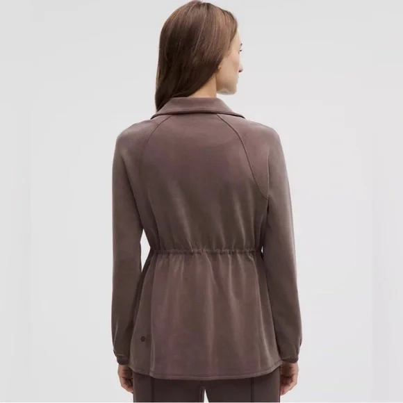 Lululemon ESPRESSO* SOFTSTREME cinchable waist full zip jacket - Picture 3 of 12